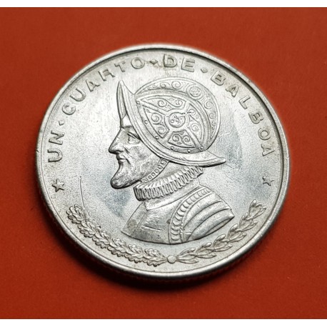 1961 PANAMA PLATA 1/4 DE BALBOA SILVER COIN 