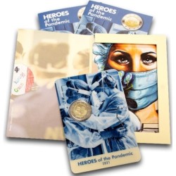 . 1 moneda @RARA@ MALTA 2 EUROS 2021 HEROES DE LA PANDEMIA 1ª CONMEMORATIVA 60.000 uds