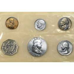6 monedas x 1961 UNITED STATES US MINT PROOF COIN SET 1+5+10+25 CENTAVOS + 1/2 DOLAR 1961 P PLATA NICKEL COBRE Estados Unidos