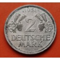 ALEMANIA 2 MARCOS 1951 D AGUILA y VALOR KM.111 MONEDA DE NICKEL MBC @RARA@ Germany Federal Republic 2 Marks 1951