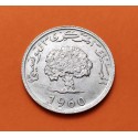 TUNEZ 5 MILLIEMES 1960 ARBOL SAGRADO KM.282 MONEDA DE ALUMINIO SC Tunisia Tunisie