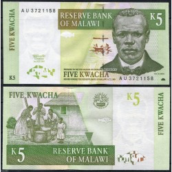 MALAWI 5 KWACHA 1997 ABORIGENES RECOLECTANDO Pick 38 BILLETE SC Africa UNC BANKNOTE