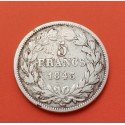 FRANCIA 5 FRANCOS 1843 W Ceca de LILLE Rey LOUIS PHILIPPE I KM.749.13 MONEDA DE PLATA MBC- Republique Francaise