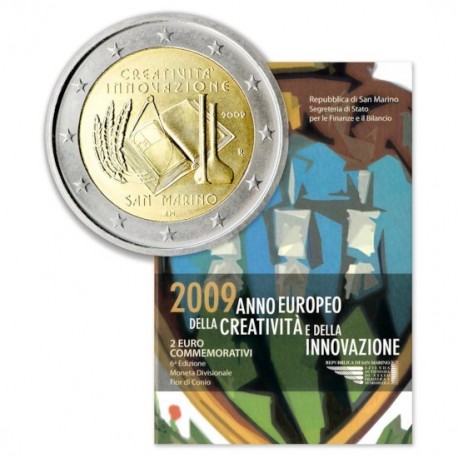 .SAN MARINO 2 EUROS 2009 AÑO DE LA ASTRONOMIA SC MONEDA CONMEMORATIVA EN ESTUCHE