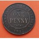 AUSTRALIA 1 PENIQUE 1917 Letra I REY JORGE V y VALOR @TIPO NO CANGURO@ KM.22 MONEDA DE BRONCE MBC+ 1 Penny