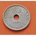 NORUEGA 10 ORE 1924 VALOR REY HAAKON VII y ESCUDO KM 383 MONEDA DE PLATA BC Norway silver