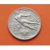 ITALIA 20 CENTIMOS 1921 R ANGEL y DAMA REY VITTORIO EMANUELE III KM.44 MONEDA DE NICKEL MBC Reino de Italia