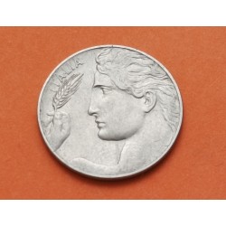 ITALIA 20 CENTIMOS 1921 R ANGEL y DAMA REY VITTORIO EMANUELE III KM.44 MONEDA DE NICKEL SC Reino de Italia