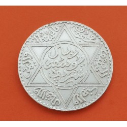 .MARRUECOS 1 DIRHAM 1331/1913 PARIS PLATA Silver Morocco Yussuf