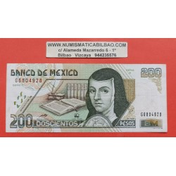 MEXICO 200 PESOS 1998 JUANA DE ABAJE Serie G Pick 109 BILLETE MBC @RARO@ MEJICO BANKNOTE