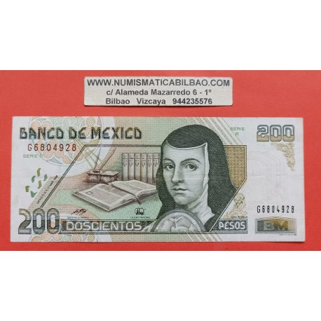 MEXICO 200 PESOS 1998 JUANA DE ABAJE Serie G Pick 109 BILLETE MBC @RARO@ MEJICO BANKNOTE