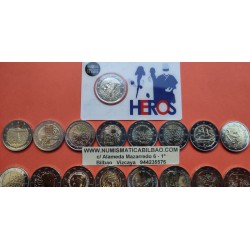 2 EUROS 2020 @LOTE DE 27 MONEDAS CONMEMORATIVAS SC@ BELGICA, FINLANDIA, GRECIA, LUXEMBURGO, MALTA... @NO LETONIA NO ESPAÑA@