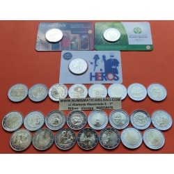 2 EUROS 2020 @LOTE DE 27 MONEDAS CONMEMORATIVAS SC@ BELGICA, FINLANDIA, GRECIA, LUXEMBURGO, MALTA... @NO LETONIA NO ESPAÑA@