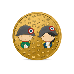 .@MEDALLA A COLORES@ FRANCIA 2021 NAPOLEON BONAPARTE y NAPOLEONETTE Ceca MONNAIE DE PARIS 200 ANIV. DE SU MUERTE
