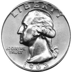 USA 1/4 DOLLAR 1964 P WASHINGTON PROOF SILVER QUARTER