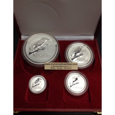 45 Onzas x AUSTRALIA 1+ 2 + 10 + 30 DOLARES 2003 KOOKABURRA PLATA PURA 999 1 KILO OZ TROY silver coins