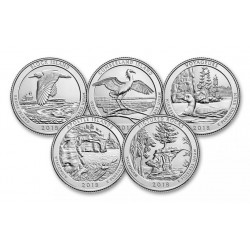 5 monedas x ESTADOS UNIDOS 25 CENTAVOS 2018 Letra P PARQUES NACIONALES NICKEL SC USA Quarter NATIONAL PARKS