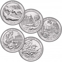 5 monedas x ESTADOS UNIDOS 25 CENTAVOS 2017 Letra P PARQUES NACIONALES NICKEL SC USA Quarter NATIONAL PARKS