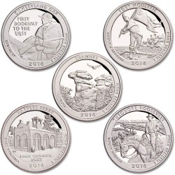 5 monedas x ESTADOS UNIDOS 25 CENTAVOS 2016 Letra D PARQUES NACIONALES NICKEL SC USA Quarter NATIONAL PARKS