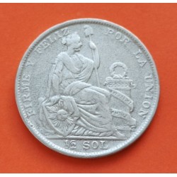 . 1 SOL 1934 PERU Ceca de Lima DAMA SENTADA PLATA BAJA MBC+