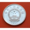 CHINA 10 YUAN 1995 GIMNASTA EN BARRA OLIMPIADA DE ATLANTA 1996 KM.761 MONEDA DE PLATA PROOF