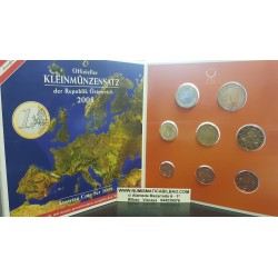 AUSTRIA CARTERA EUROS 2003 : 1+2+5+10+20+50 Centimos 1€+2€