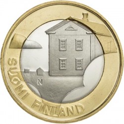 FINLANDIA 5 EUROS 2013 Provincia de OSTROBOTNIA - CASA TIPICA moneda nº 23 SC MONEDA BIMETALICA Finnland