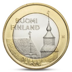 FINLANDIA 5 EUROS 2013 Provincia de TRAVASTIA - CAMPANARIO moneda nº 24 SC MONEDA BIMETALICA Finnland