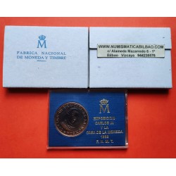 ESPAÑA FNMT MEDALLA 1988 BICENTENARIO DE CARLOS III moneda de COBRE color ANTIGUO tipo 2000 Pesetas ESTUCHE OFICIAL