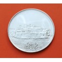 MALTA 2 LIRAS 1972 MURALLA DE LA CIUDAD de SAN ANGELO y ESCUDO KM.14 MONEDA DE PLATA PROOF SILVER COIN