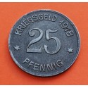 ALEMANIA 25 PFENNIG 1921 Ciudad de COBLENZ Kriegsgeld DINERO DE GUERRA MONEDA DE HIERRO Germany WWI NOTGELD