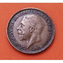 INGLATERRA 1 FARTHING 1926 REY JORGE V y BRITANNIA KM.808 MONEDA DE BRONCE MBC United Kingdom