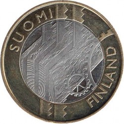 FINLANDIA 5 EUROS 2011 Provincia de UUSIMAA - ENGRANAJES moneda nº 5 SC MONEDA BIMETALICA Finnland