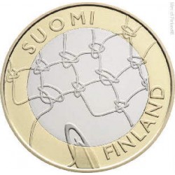 FINLANDIA 5 EUROS 2011 Provincia de ALAND - RED DE PESCADOR moneda nº 9 SC MONEDA BIMETALICA Finnland
