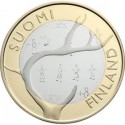 FINLANDIA 5 EUROS 2011 Provincia de LAPONIA - NIÑOS y CUERNOS DE RENO moneda nº 8 SC MONEDA BIMETALICA Finnland