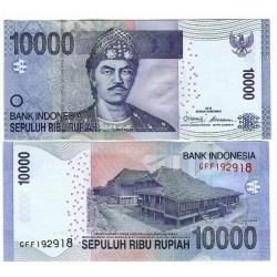INDONESIA 10000 RUPIAS 2010 SULTAN y CASAS PALAFITO Pick 150A BILLETE SC 10000 Rupiah UNC BANKNOTE