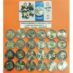 . ..2 EUROS 2015 BANDERA EUROPEA JUEGO 19 DE PAISES/MONEDAS SC