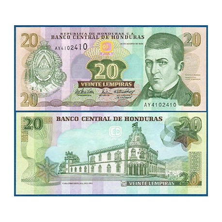 HONDURAS 20 LEMPIRAS 2004 DIONISIO DE HERRERA y CASA PRESIDENCIALPick 92 BILLETE SC UNC BANKNOTE