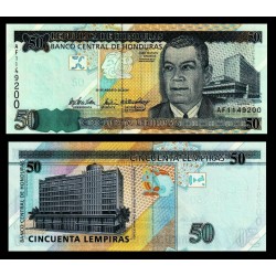 HONDURAS 50 LEMPIRAS 2004 JUAN MANUEL GALVEZ y BANCO CENTRAL Pick 94A BILLETE SC UNC BANKNOTE