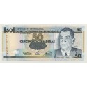 HONDURAS 50 LEMPIRAS 2001 JUAN MANUEL GALVEZ y BANCO CENTRAL Pick 88A BILLETE SC UNC BANKNOTE