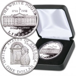 ESTADOS UNIDOS 1 DOLAR 1992 W WHITE HOUSE PLATA PROOF SILVER