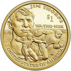 ESTADOS UNIDOS 1 DOLAR 2018 D INDIA SACAGAWEA y ATLETA WA-THO-HUK SC MONEDA DE LATON USA 1 Dollar NATIVE