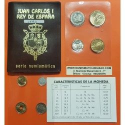 ESPAÑA CARTERA 1994 SC 1+5+10+25+50+100+200+500 PESETAS 1994 JUAN CARLOS I 8 MONEDAS SET NO FNMT