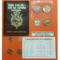 ESPAÑA CARTERA 1994 SC 1+5+10+25+50+100+200+500 PESETAS 1994 JUAN CARLOS I 8 MONEDAS SET NO FNMT