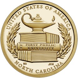 . ESTADOS UNIDOS 1 DOLAR 2021 D AMERICAN INNOVATION LAMPARA y LIBROS North Carolina 13ª moneda LATON SC