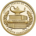 . ESTADOS UNIDOS 1 DOLAR 2021 D AMERICAN INNOVATION LAMPARA y LIBROS North Carolina 13ª moneda LATON SC