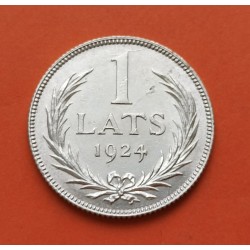 LETONIA 1 LATS 1924 VALOR KM*7 PLATA EBC