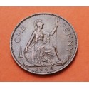 INGLATERRA 1 PENIQUE 1948 BRITANNIA JORGE Vi KM.845 MONEDA DE BRONCE MBC++ UK 1 penny coin