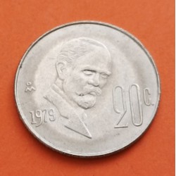 MEXICO 20 CENTAVOS 1979 INDALECIO MADERO KM.442 MONEDA DE NICKEL SC- Mejico Mexiko coin