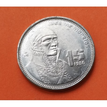 .MEXICO 10 PESOS 1976/1981 ERROR ACUÑACION OFF CENTER COIN SC